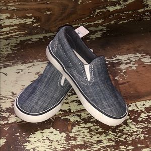 BABYGAP CHAMBRAY SLIP ON TENNIS SHOES 8 NWT